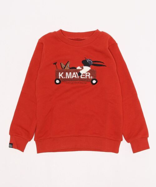 KRIFF MAYER Kid's Collection（クリフメイヤーキッズコレクション）の「裏毛刺繍スウェット(カート)（スウェット・キッズ・レンガ/ベージュ/チャコール/グレー/グリーン・160/130/150/120/170/140）」の15枚目の写真