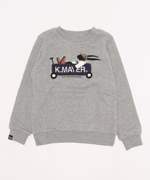 KRIFF MAYER Kid's Collection（クリフメイヤーキッズコレクション）の「裏毛刺繍スウェット(カート)（スウェット・キッズ・レンガ/ベージュ/チャコール/グレー/グリーン・160/130/150/120/170/140）」の16枚目の写真