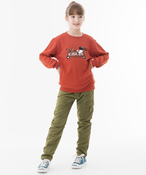 KRIFF MAYER Kid's Collection（クリフメイヤーキッズコレクション）の「裏毛刺繍スウェット(カート)（スウェット・キッズ・レンガ/ベージュ/チャコール/グレー/グリーン・160/130/150/120/170/140）」の17枚目の写真
