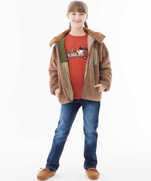 KRIFF MAYER Kid's Collection（クリフメイヤーキッズコレクション）の「裏毛刺繍スウェット(カート)（スウェット・キッズ・レンガ/ベージュ/チャコール/グレー/グリーン・160/130/150/120/170/140）」の19枚目の写真