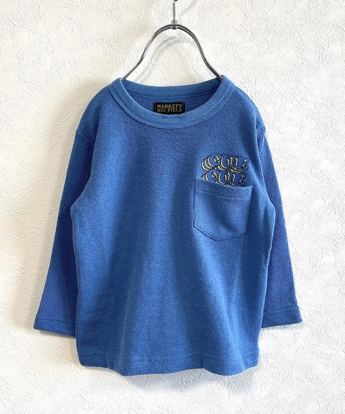BIG FIELD（ビッグフィールド）の「パイルポケットロンT（80～150cm）（Tシャツ/カットソー・キッズ・オフホワイト/ブルー/イエロー・80/90/95/100/110/120/130/140/150）」の2枚目の写真