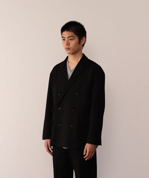 VAPORIZE（ヴェイパライズ）の「VAPORIZE / Peach Skin Double Breasted Jacket（テーラードジャケット・メンズ・ブラック/ベージュ・SMALL/MEDIUM/LARGE/X-LARGE）」の9枚目の写真