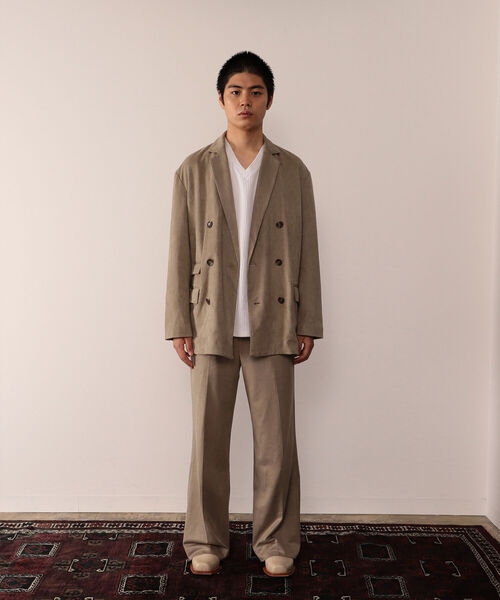 VAPORIZE（ヴェイパライズ）の「VAPORIZE / Peach Skin Double Breasted Jacket（テーラードジャケット・メンズ・ブラック/ベージュ・SMALL/MEDIUM/LARGE/X-LARGE）」の6枚目の写真