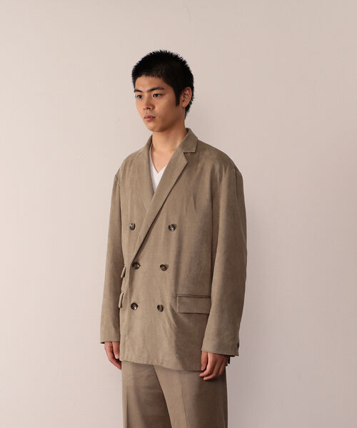 VAPORIZE（ヴェイパライズ）の「VAPORIZE / Peach Skin Double Breasted Jacket（テーラードジャケット・メンズ・ブラック/ベージュ・SMALL/MEDIUM/LARGE/X-LARGE）」の7枚目の写真