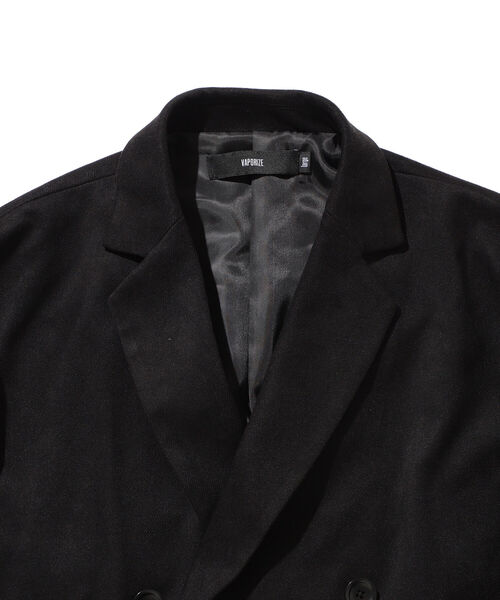 VAPORIZE（ヴェイパライズ）の「VAPORIZE / Peach Skin Double Breasted Jacket（テーラードジャケット・メンズ・ブラック/ベージュ・SMALL/MEDIUM/LARGE/X-LARGE）」の4枚目の写真