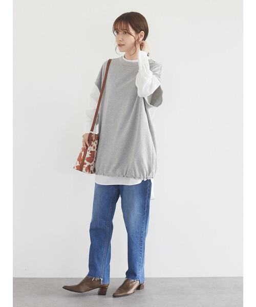 Green　Parks（グリーンパークス）の「カットオフテーパードデニム＊（デニムパンツ・レディース・ブラック/インディゴブルー・S/M/L）」の8枚目の写真