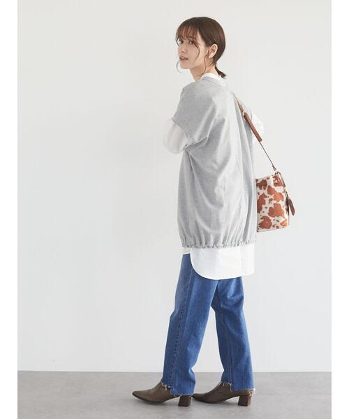 Green　Parks（グリーンパークス）の「カットオフテーパードデニム＊（デニムパンツ・レディース・ブラック/インディゴブルー・S/M/L）」の5枚目の写真