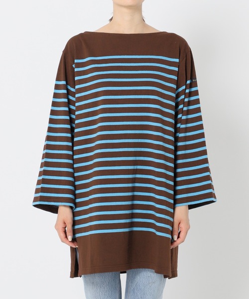 plage（プラージュ）の「【LE MINOR/ルミノア 】SP BDR LONG チュニック◆（Tシャツ/カットソー・レディース・ブラウン/サックスブルー・FREE）」の5枚目の写真