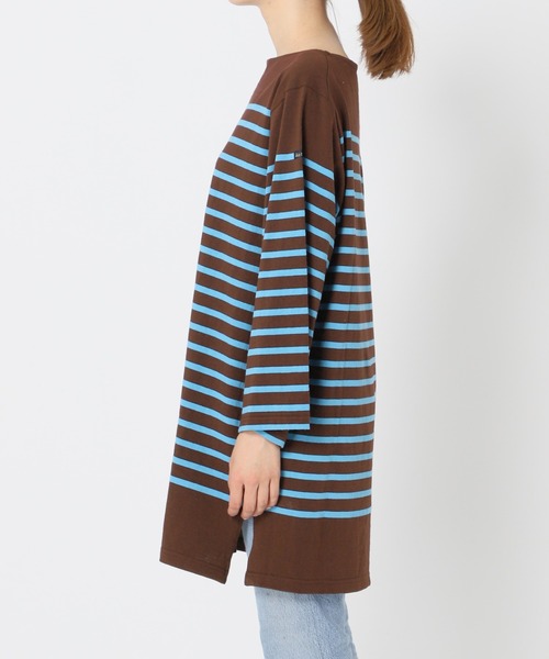 plage（プラージュ）の「【LE MINOR/ルミノア 】SP BDR LONG チュニック◆（Tシャツ/カットソー・レディース・ブラウン/サックスブルー・FREE）」の6枚目の写真