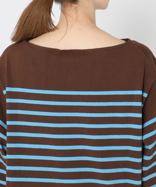 plage（プラージュ）の「【LE MINOR/ルミノア 】SP BDR LONG チュニック◆（Tシャツ/カットソー・レディース・ブラウン/サックスブルー・FREE）」の8枚目の写真