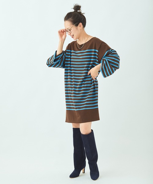 plage（プラージュ）の「【LE MINOR/ルミノア 】SP BDR LONG チュニック◆（Tシャツ/カットソー・レディース・ブラウン/サックスブルー・FREE）」の19枚目の写真