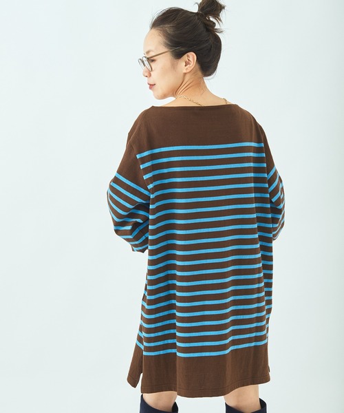 plage（プラージュ）の「【LE MINOR/ルミノア 】SP BDR LONG チュニック◆（Tシャツ/カットソー・レディース・ブラウン/サックスブルー・FREE）」の21枚目の写真