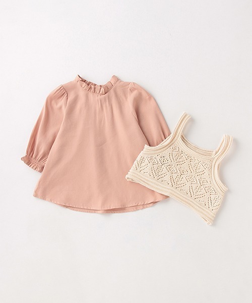 petit main（プティマイン）の「【リンク】ニットベストブラウスset（ニット/セーター・キッズ・キナリ/ブラック・80ｃｍ/130cm/90cm/100cm/120cm/110cm）」の6枚目の写真