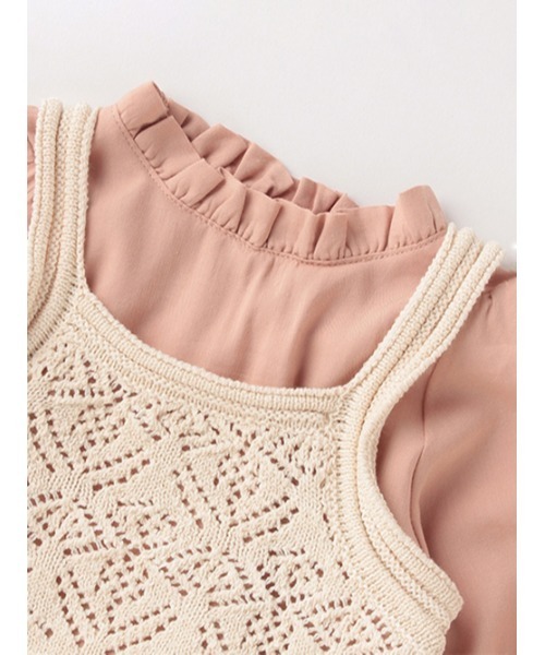 petit main（プティマイン）の「【リンク】ニットベストブラウスset（ニット/セーター・キッズ・キナリ/ブラック・80ｃｍ/130cm/90cm/100cm/120cm/110cm）」の7枚目の写真