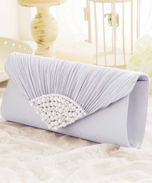 LUGG NAGG（ラグナグ）の「シャーププリーツパールビジューパーティークラッチバッグ（クラッチバッグ）」