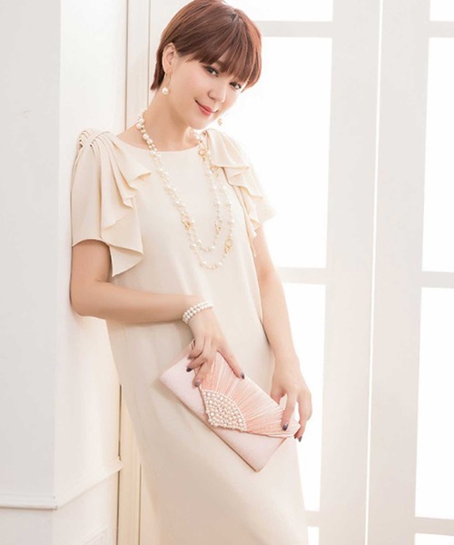 LUGG NAGG（ラグナグ）の「シャーププリーツパールビジューパーティークラッチバッグ（クラッチバッグ・レディース・グレー/ブラック/ピンク/ベージュ/レッド・FREE）」の10枚目の写真