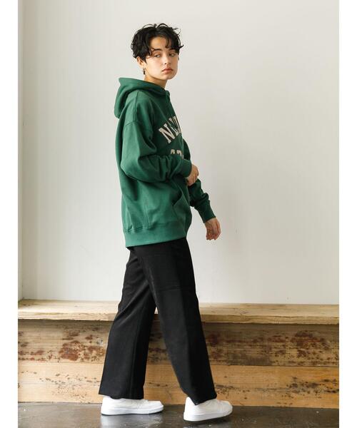 koe（コエ）の「アンチピリング加工TC裏起毛カレッジロゴパーカー*（パーカー・レディース・グリーン/ライトグレー/その他7・L/XL/M）」の8枚目の写真