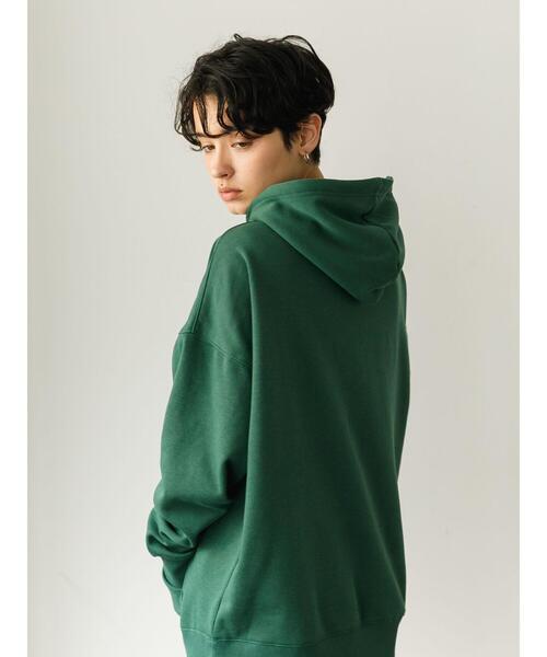 koe（コエ）の「アンチピリング加工TC裏起毛カレッジロゴパーカー*（パーカー・レディース・グリーン/ライトグレー/その他7・L/XL/M）」の9枚目の写真