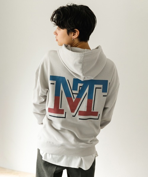 koe（コエ）の「アンチピリング加工TC裏起毛カレッジロゴパーカー*（パーカー・レディース・グリーン/ライトグレー/その他7・L/XL/M）」の2枚目の写真