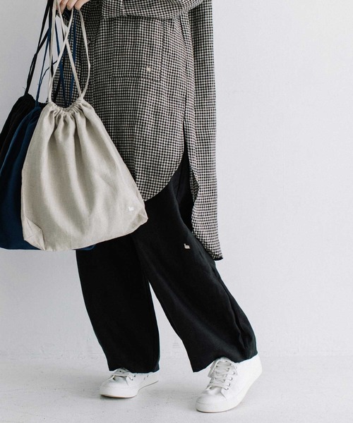 chanvre nop de nod(シャンブルノップドゥノッド)の「chanvre 裾ぷっくりパンツ(その他パンツ・レディース・キナリ/ブラック/スミクロ・9)」の2枚目の写真