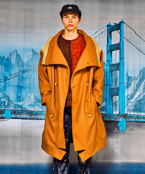 And A（アンドエー）の「AlexanderLeeChang アレキサンダーリーチャン / SAKASAMA LONG P COAT オーバーサイズ サカサマロングピーコート / AC032106（ピーコート・メンズ・グレー/ネイビー/ベージュ・2/3）」の3枚目の写真