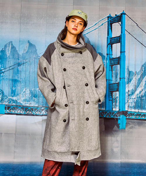 And A（アンドエー）の「AlexanderLeeChang アレキサンダーリーチャン / SAKASAMA LONG P COAT オーバーサイズ サカサマロングピーコート / AC032106（ピーコート・メンズ・グレー/ネイビー/ベージュ・2/3）」の2枚目の写真