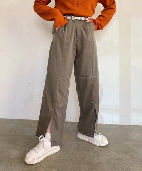 nemne store（ネンネストア）の「ゆるっと生きるセンターシームアソートスラックス（スラックス・レディース・ブラウン/グリーン/グレー系/ベージュ系・SMALL/MEDIUM）」の3枚目の写真