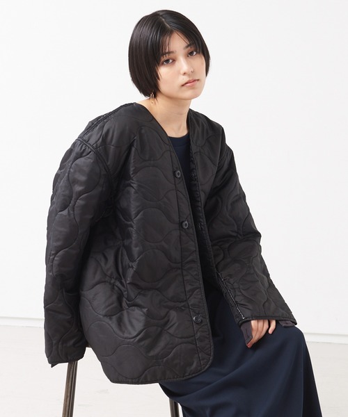 collex(コレックス)の「【ROTHCO/ロスコ】キルティングジャケット(ノーカラージャケット・レディース・ブラック/カーキ・フリー)」の2枚目の写真