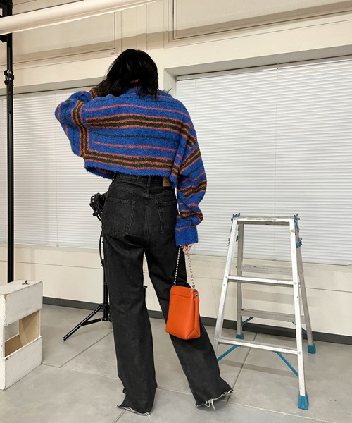 WHO'S WHO gallery(フーズフーギャラリー)の「ブークレボーダープルオーバー(ニット/セーター・レディース・ブラック/パープル/オフホワイト/ブルー・FREE)」の10枚目の写真