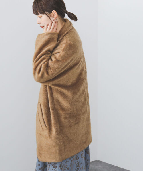 BEAMS HEART（ビームスハート）の「BEAMS HEART / シャギー コクーンコート（その他アウター・レディース・ベージュ/ブラウン・SMALL/MEDIUM）」の5枚目の写真