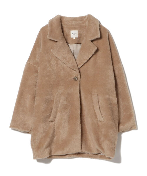 BEAMS HEART（ビームスハート）の「BEAMS HEART / シャギー コクーンコート（その他アウター・レディース・ベージュ/ブラウン・SMALL/MEDIUM）」の12枚目の写真