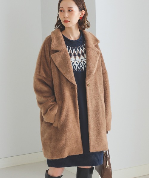 BEAMS HEART（ビームスハート）の「BEAMS HEART / シャギー コクーンコート（その他アウター・レディース・ベージュ/ブラウン・SMALL/MEDIUM）」の22枚目の写真