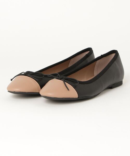 NANO universe(ナノユニバース)の「バイカラーフラットリボンパンプス(バレエシューズ・レディース・グレー系その他4/ブラック・38/37/36)」の11枚目の写真