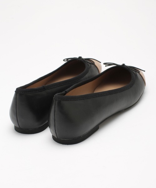 NANO universe(ナノユニバース)の「バイカラーフラットリボンパンプス(バレエシューズ・レディース・グレー系その他4/ブラック・38/37/36)」の7枚目の写真