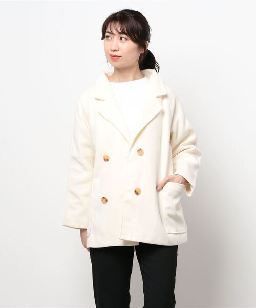 MAISON DE THERESE（メゾン ド テレーズ）の「ショート　トレンチコート（トレンチコート・レディース・ブラック/アイボリー/モカ・SMALL/MEDIUM/LARGE）」の2枚目の写真