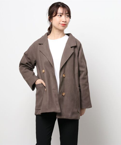 MAISON DE THERESE（メゾン ド テレーズ）の「ショート　トレンチコート（トレンチコート・レディース・ブラック/アイボリー/モカ・SMALL/MEDIUM/LARGE）」の3枚目の写真