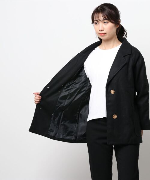 MAISON DE THERESE（メゾン ド テレーズ）の「ショート　トレンチコート（トレンチコート・レディース・ブラック/アイボリー/モカ・SMALL/MEDIUM/LARGE）」の6枚目の写真