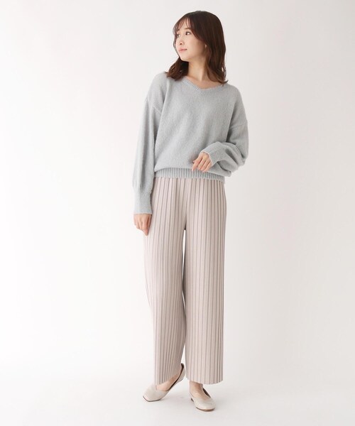 Cutie Blonde（キューティーブロンド）の「◆【S-L】ポンチスエード調プリーツワイドパンツ（その他パンツ・レディース・ライトグレー/ブラック/ダークブラウン・01/02/03）」の14枚目の写真