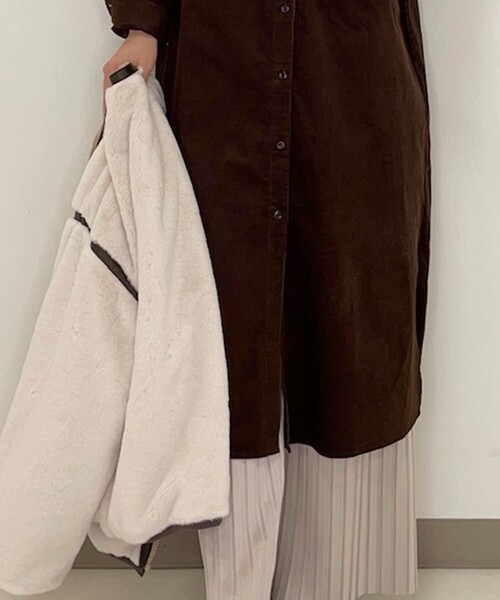 Cutie Blonde（キューティーブロンド）の「◆【S-L】ポンチスエード調プリーツワイドパンツ（その他パンツ・レディース・ライトグレー/ブラック/ダークブラウン・01/02/03）」の20枚目の写真