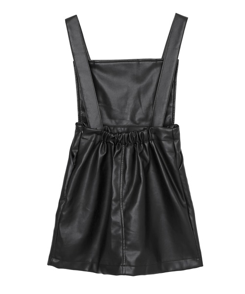 Figments（フィグメンツ）の「フェイクレザージャンパースカート（ジャンパースカート・レディース・ブラック/オフホワイト・FREE）」の6枚目の写真