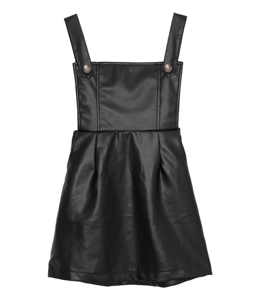 Figments（フィグメンツ）の「フェイクレザージャンパースカート（ジャンパースカート・レディース・ブラック/オフホワイト・FREE）」の13枚目の写真