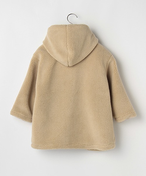 b・ROOM（ビールーム）の「ボアビッグダッフルコート（ダッフルコート・キッズ・キャメル/ベージュ/ミント・100cm/130cm/110cm/120cm/90cm）」の6枚目の写真