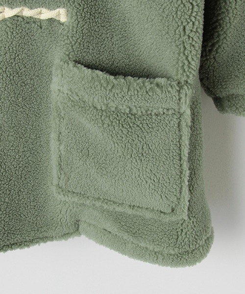 b・ROOM（ビールーム）の「ボアビッグダッフルコート（ダッフルコート・キッズ・キャメル/ベージュ/ミント・100cm/130cm/110cm/120cm/90cm）」の11枚目の写真