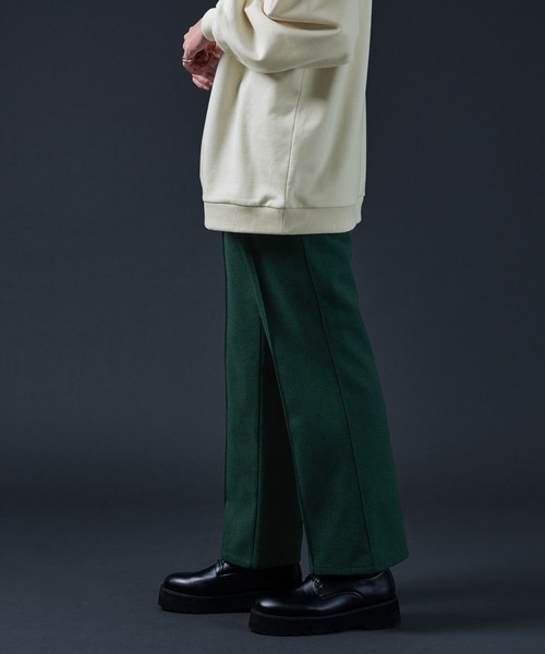 Ellno Loset（エルノロゼット）の「AWセンタープレスフレアパンツ/セットアップ対応（スラックス・メンズ・ダークパープル/ダークグリーン/ブラック・MEDIUM/LARGE）」の10枚目の写真