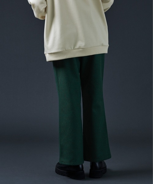 Ellno Loset（エルノロゼット）の「AWセンタープレスフレアパンツ/セットアップ対応（スラックス・メンズ・ダークパープル/ダークグリーン/ブラック・MEDIUM/LARGE）」の11枚目の写真