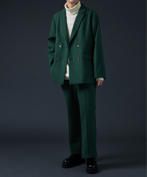 Ellno Loset（エルノロゼット）の「AWセンタープレスフレアパンツ/セットアップ対応（スラックス・メンズ・ダークパープル/ダークグリーン/ブラック・MEDIUM/LARGE）」の12枚目の写真