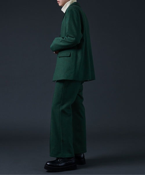 Ellno Loset（エルノロゼット）の「AWセンタープレスフレアパンツ/セットアップ対応（スラックス・メンズ・ダークパープル/ダークグリーン/ブラック・MEDIUM/LARGE）」の13枚目の写真