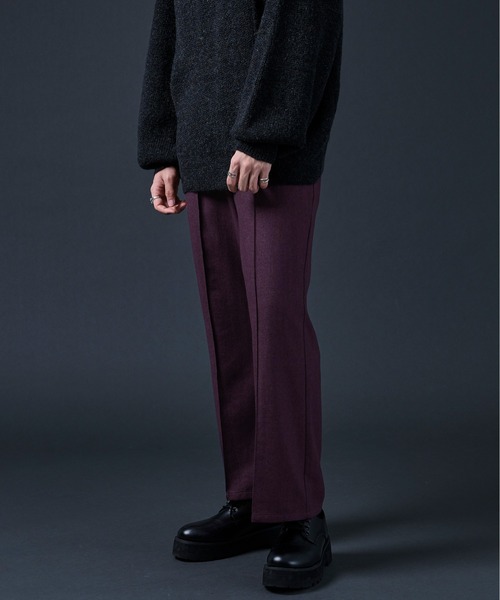 Ellno Loset（エルノロゼット）の「AWセンタープレスフレアパンツ/セットアップ対応（スラックス・メンズ・ダークパープル/ダークグリーン/ブラック・MEDIUM/LARGE）」の19枚目の写真