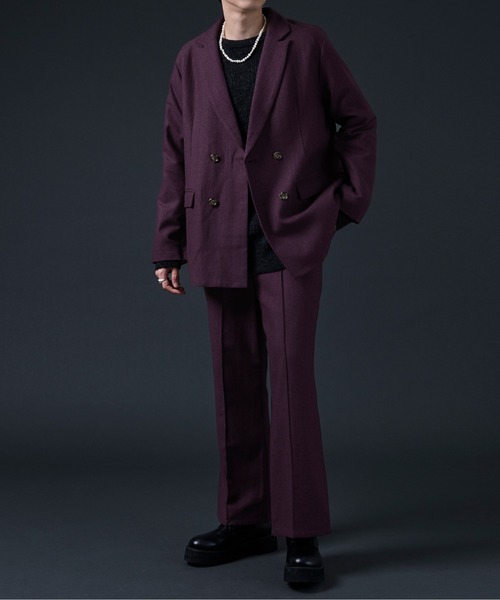 Ellno Loset（エルノロゼット）の「AWセンタープレスフレアパンツ/セットアップ対応（スラックス・メンズ・ダークパープル/ダークグリーン/ブラック・MEDIUM/LARGE）」の22枚目の写真