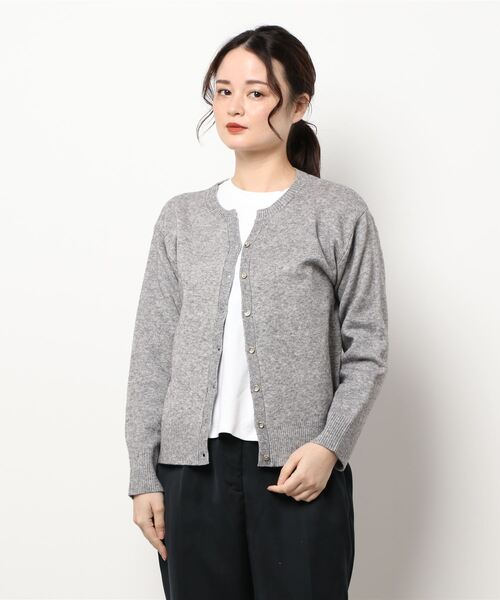 Te chichi（テチチ）の「ダブルジャカードキーネックカーディガン（カーディガン/ボレロ・レディース・ブラック/グレー/オフホワイト/ピンク・ﾌﾘ-）」の8枚目の写真